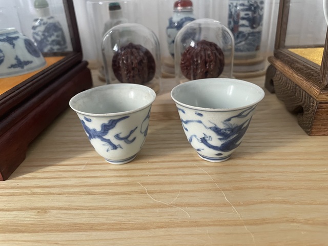 古玩陶瓷青花龍紋杯真品鑒賞圖