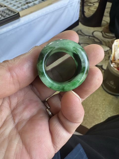 古玩玉器天然翡翠扳指拍賣，當前價格8888元