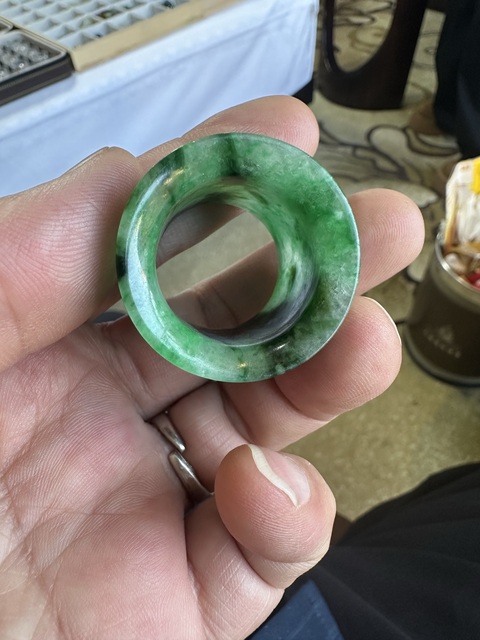 古玩玉器天然翡翠扳指拍賣，當前價格8888元