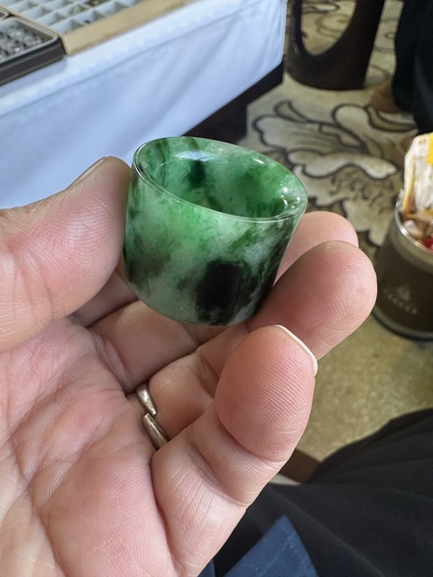 古玩玉器天然翡翠扳指拍賣，當前價格8888元