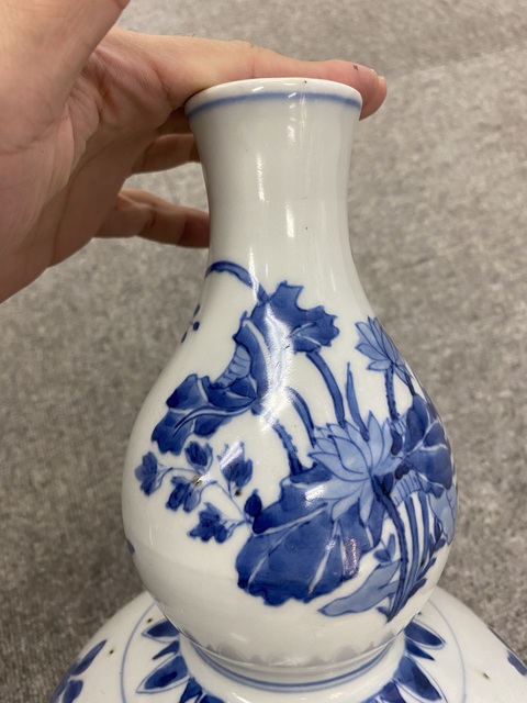 古玩陶瓷整體不開門，崇禎風格青花葫蘆瓶真品鑒賞圖