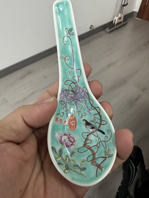 古玩陶瓷花鳥紋湯勺拍賣,當前價格2000元