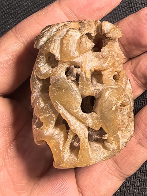 古玩玉器滑石雕“爐頂”真品鑒賞圖