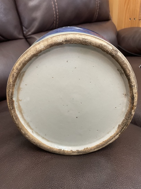 古玩陶瓷晚清英雄獨立青花瓶真品鑒賞圖