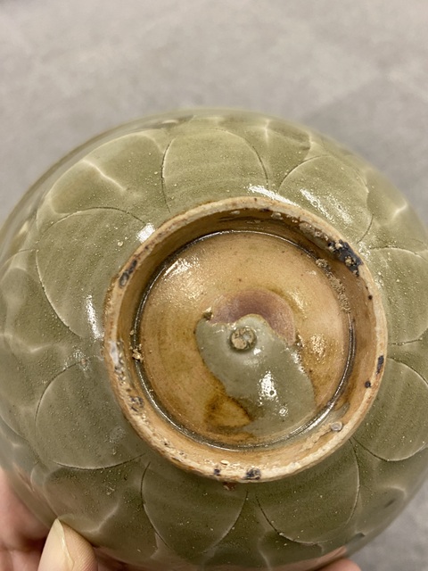 古玩陶瓷耀州窯外刻蓮盞真品鑒賞圖