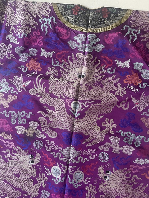 古玩雜項織錦蟒袍真品鑒賞圖