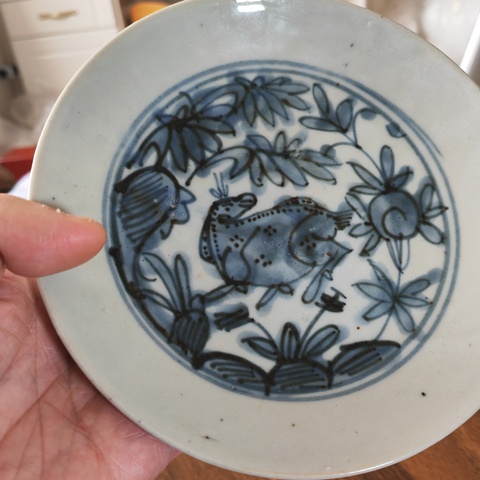 古玩陶瓷青花鹿紋盤真品鑒賞圖