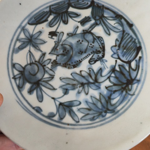 古玩陶瓷青花鹿紋盤真品鑒賞圖