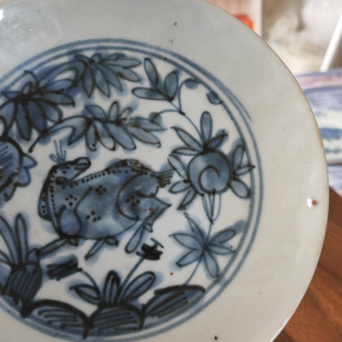 古玩陶瓷青花鹿紋盤真品鑒賞圖