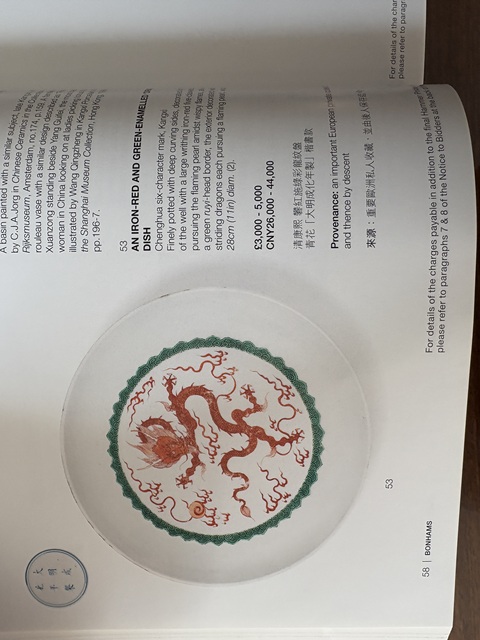 古玩陶瓷礬紅龍紋盤真品鑒賞圖