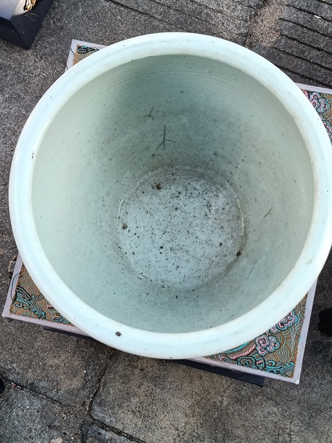 古玩陶瓷麒麟送子青花缸真品鑒賞圖