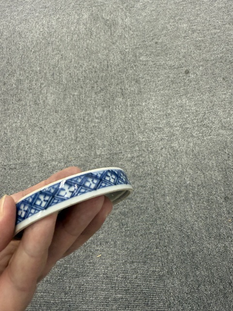 古玩陶瓷一葦渡江印泥盒真品鑒賞圖