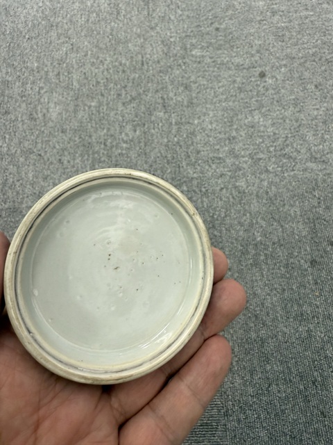 古玩陶瓷一葦渡江印泥盒真品鑒賞圖