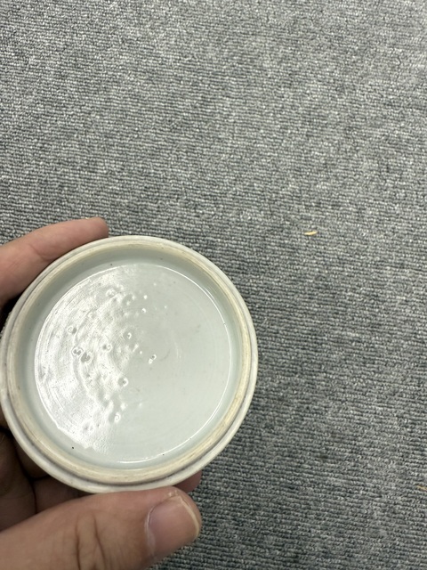 古玩陶瓷一葦渡江印泥盒真品鑒賞圖