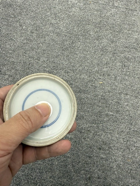 古玩陶瓷一葦渡江印泥盒真品鑒賞圖