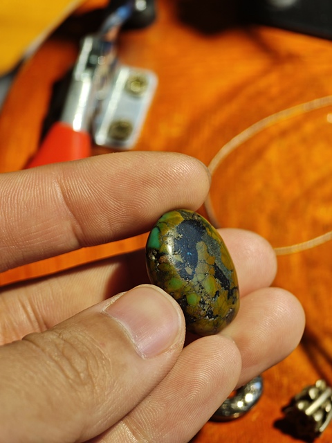 古玩玉器松石掛墜真品鑒賞圖