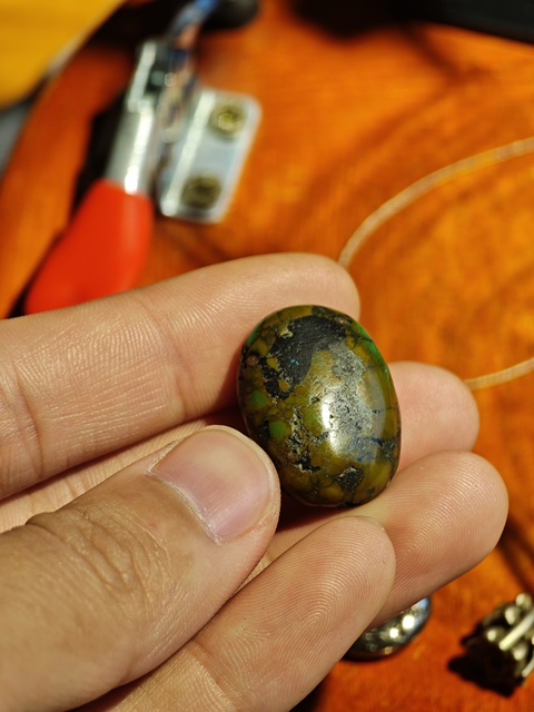 古玩玉器松石掛墜真品鑒賞圖