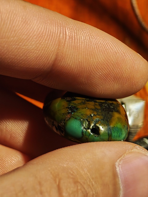 古玩玉器松石掛墜真品鑒賞圖