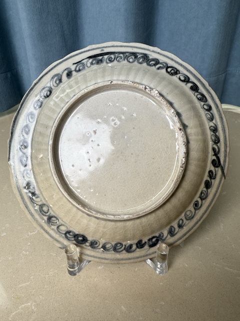古玩陶瓷麒麟望月青花盤真品鑒賞圖