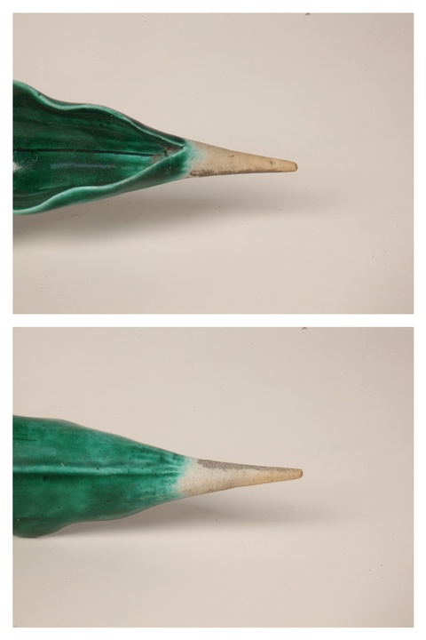 古玩陶瓷綠釉葉子真品鑒賞圖