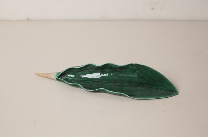 古玩陶瓷綠釉葉子真品鑒賞圖