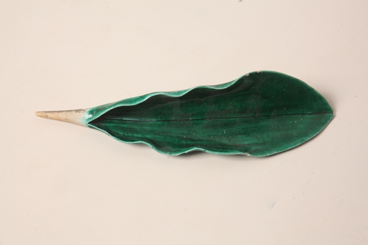 古玩陶瓷綠釉葉子真品鑒賞圖