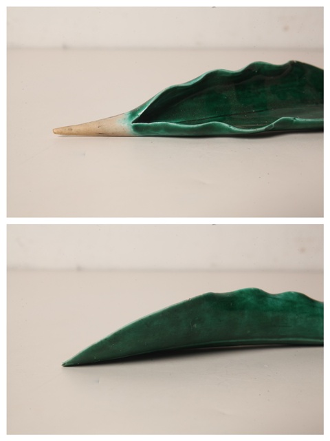 古玩陶瓷綠釉葉子真品鑒賞圖