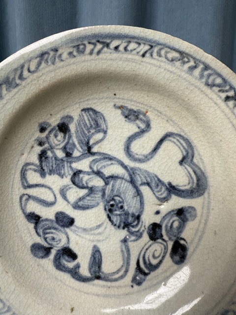 古玩陶瓷明代正德獅紋盤真品鑒賞圖