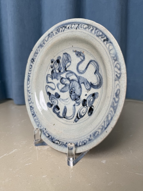 古玩陶瓷明代正德獅紋盤真品鑒賞圖