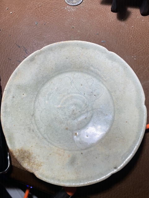 古玩陶瓷宋代影青刻花蓖紋盤真品鑒賞圖