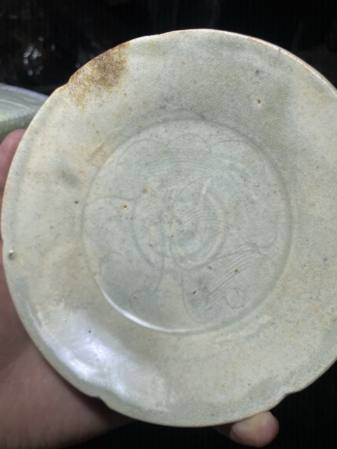 古玩陶瓷宋代影青刻花蓖紋盤真品鑒賞圖