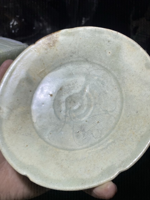 古玩陶瓷宋代影青刻花蓖紋盤真品鑒賞圖