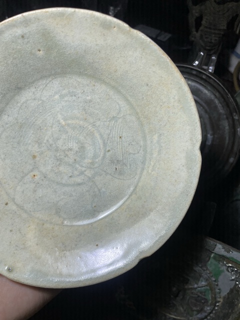 古玩陶瓷宋代影青刻花蓖紋盤真品鑒賞圖