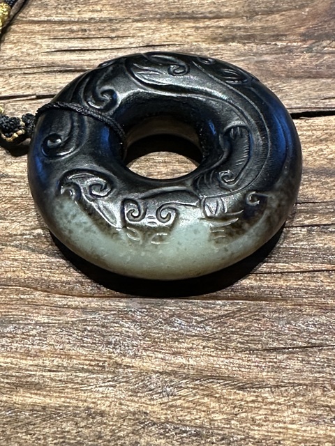 古玩玉器提油仿古“螭龍紋玉環”真品鑒賞圖