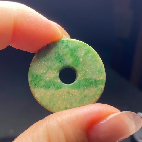 古玩玉器天然翡翠“平安扣”真品鑒賞圖