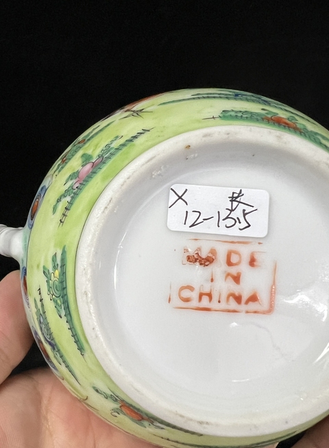 古玩陶瓷廣彩雞紋糖罐真品鑒賞圖