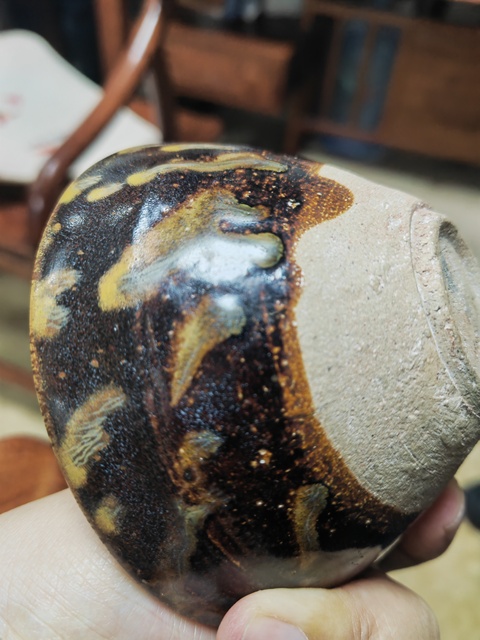 古玩陶瓷吉州窯貼花茶盞真品鑒賞圖