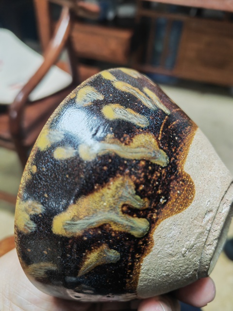 古玩陶瓷吉州窯貼花茶盞真品鑒賞圖