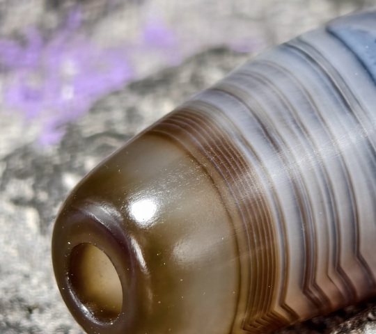 古玩雜項纏絲瑪瑙勒子真品鑒賞圖