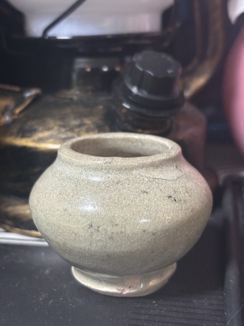 古玩陶瓷龍泉青釉水盂拍賣,當(dāng)前價(jià)格128元