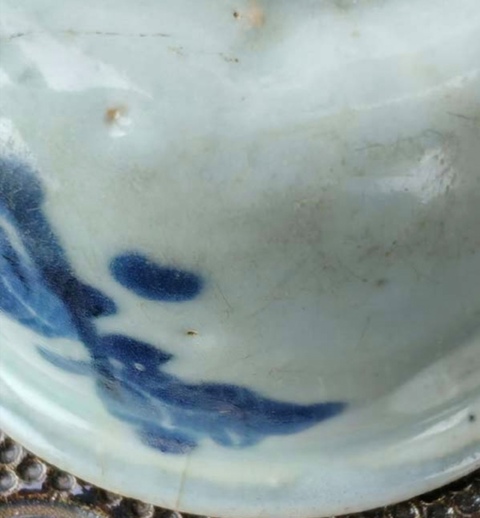 古玩陶瓷青花百財(cái)圖茶杯真品鑒賞圖