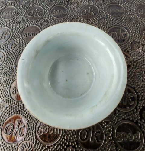 古玩陶瓷青花百財(cái)圖茶杯真品鑒賞圖