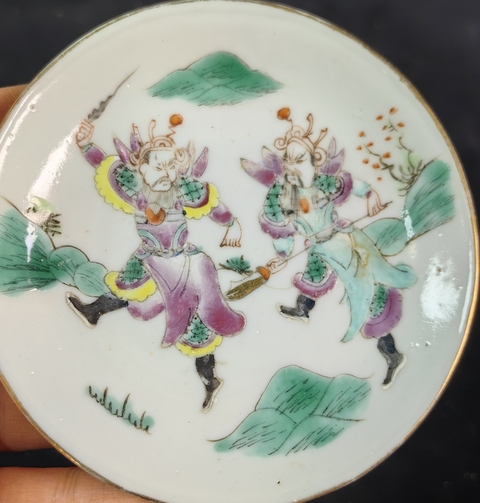 古玩陶瓷粉彩人物故事盤真品鑒賞圖