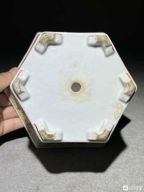 古玩陶瓷花鳥紋粉彩花盆真品鑒賞圖