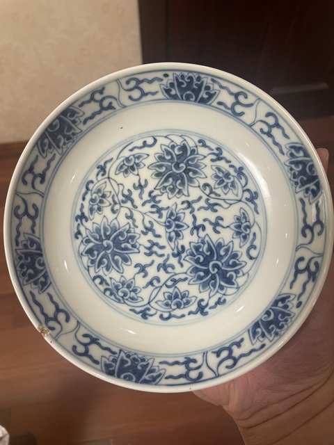 古玩陶瓷青花纏枝花卉紋盤拍賣，當前價格15000元