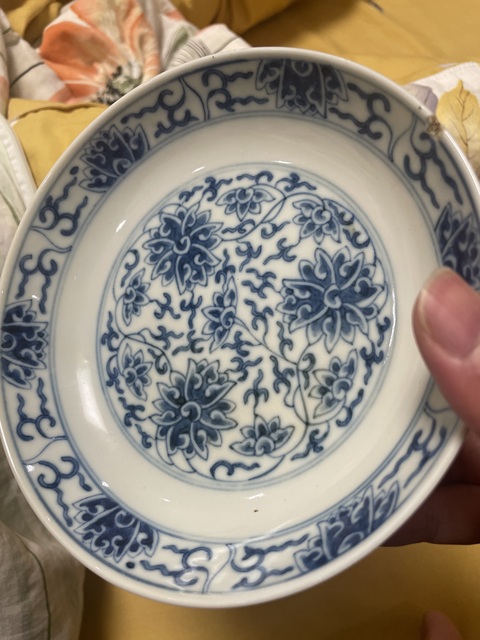 古玩陶瓷青花纏枝花卉紋盤拍賣，當前價格15000元