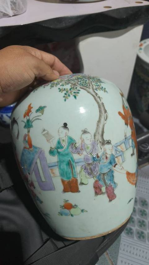 古玩陶瓷粉彩罐真品鑒賞圖