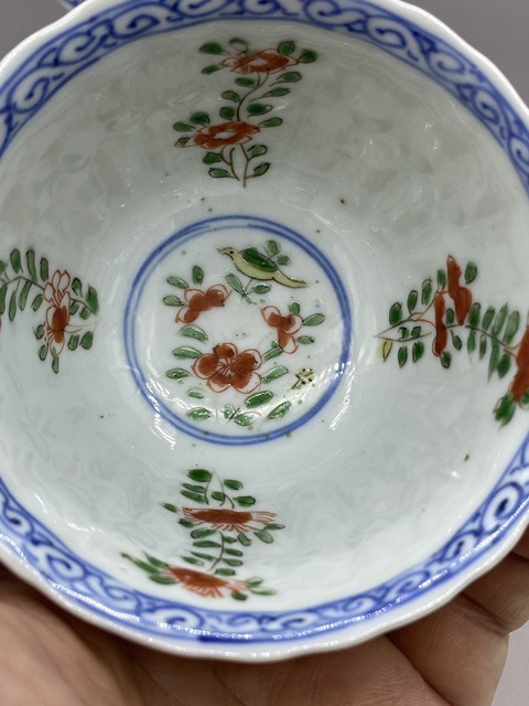 古玩陶瓷康熙 米黃釉青花五彩花鳥紋杯碟拍賣,當(dāng)前價(jià)格5777元