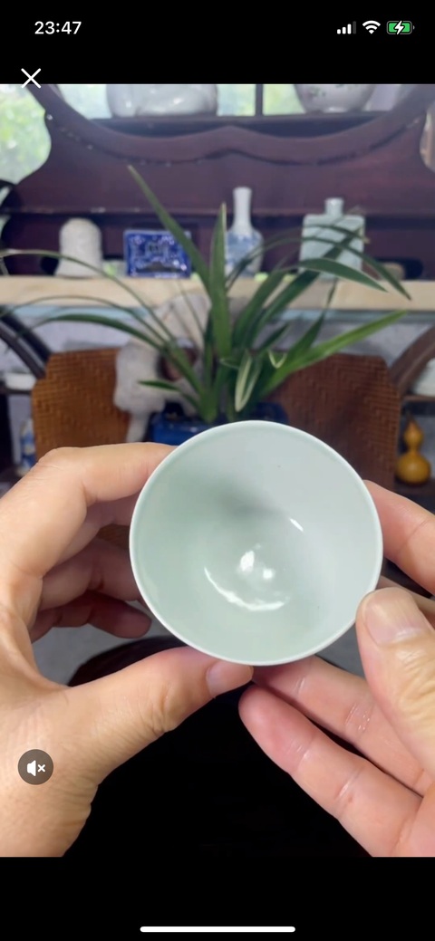 古玩陶瓷青花百財圖茶杯，模糊，偏老真品鑒賞圖