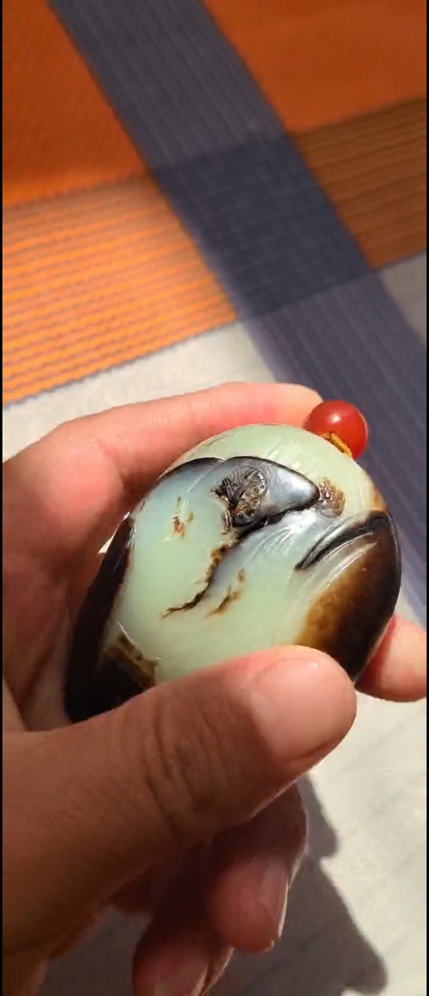 古玩玉器和田玉雕“山水把件”真品鑒賞圖